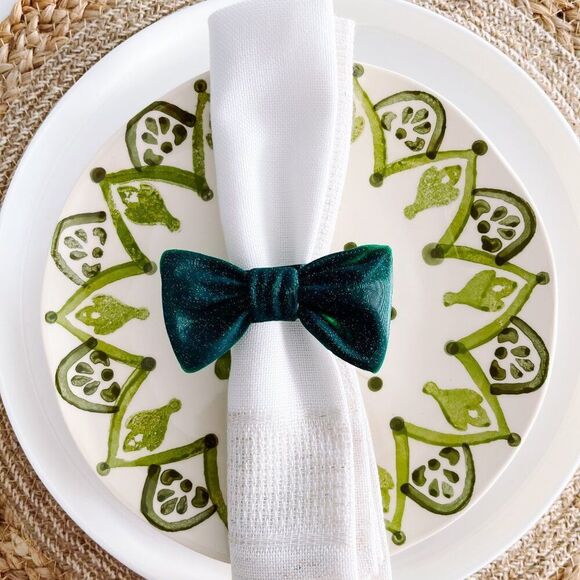Stylish Bow Napkin Rings – Pine Green Handmade - Wedding Party Event Planner - Picture 4 of 14
